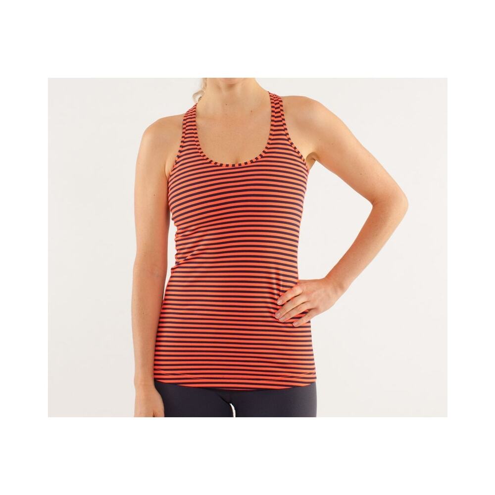 A8 Auth LULULEMON Cool Racerback Classic Stripe Light Flare Inkwell Tank Size XS